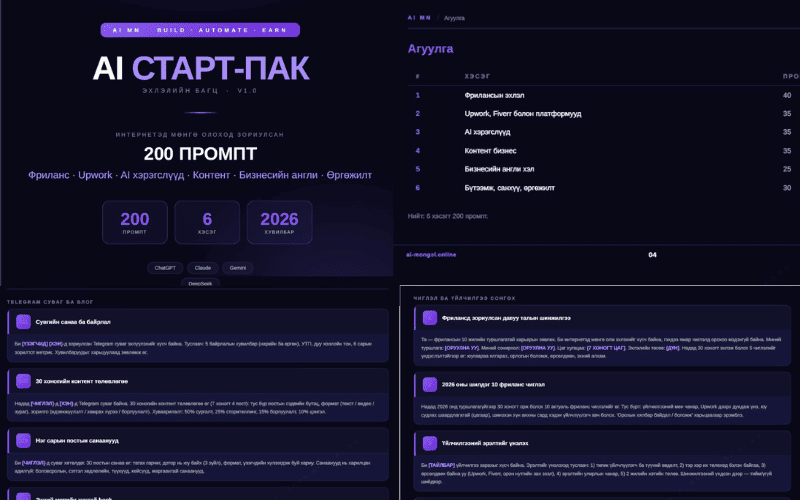 200 промтын жишээ — AI Старт-Пак